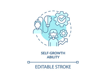 Self-growth ability turquoise concept icon preview picture