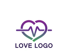 Love with Medical Pulse logo concept. Health love Creative Logo vector template