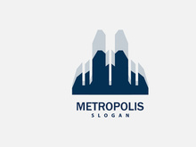 Cityscape Logo, Metropolis Skyline Design, City Building Vector, Icon Symbol Illustration