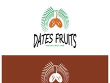 Date palm fruit plant logo design with leaves,seeds and date palm tree isolated background exotic organic plant.