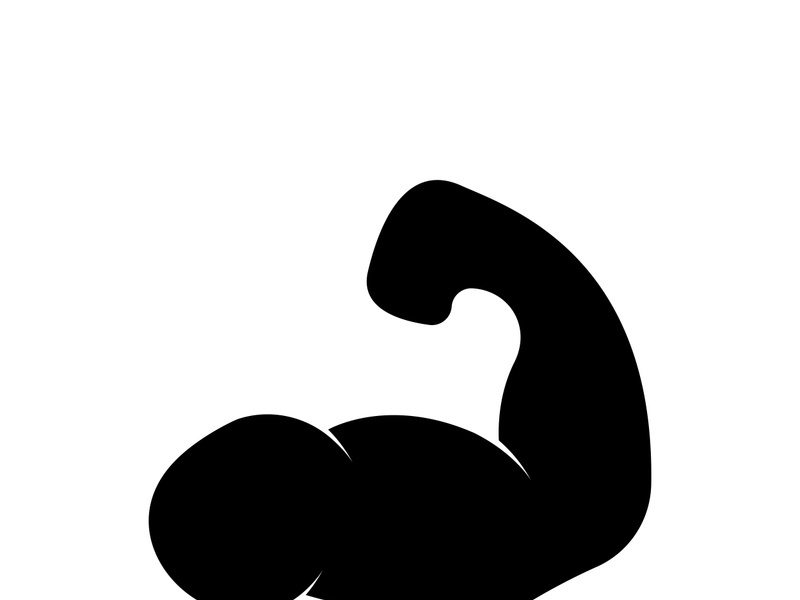 Arm muscle silhouette logo biceps icon vector illustration