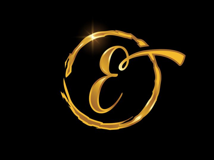 Golden color English hand-drawn alphabet in a brush circle on black background