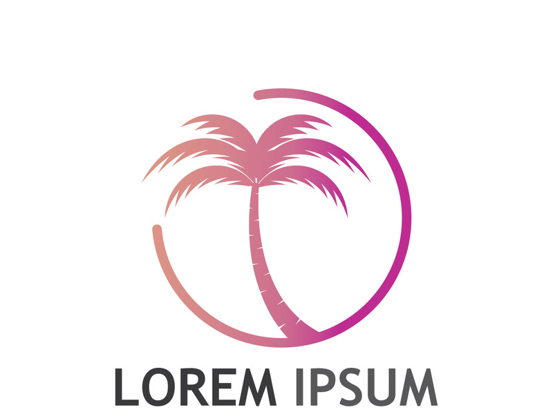 Summer palm tree logo design.