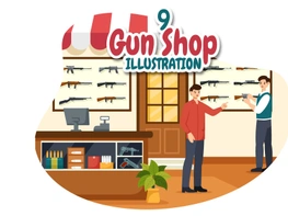 9 Gun Shop or Hunting Illustration preview picture
