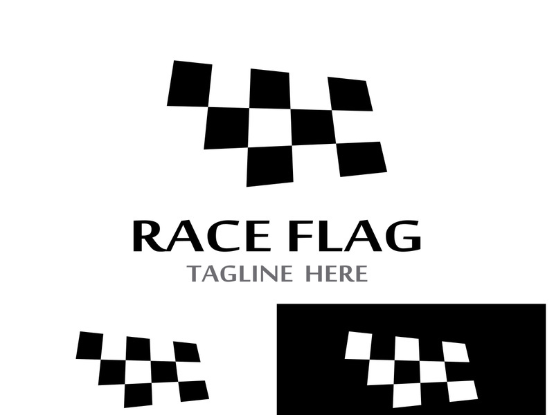 Creative and modern racing flag logo design.