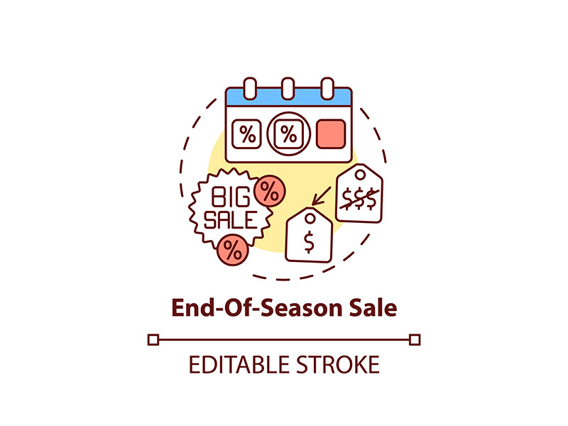 End-of-season sale concept icon
