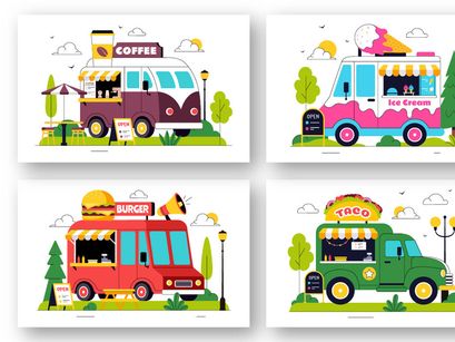 10 Food Truck Illustration