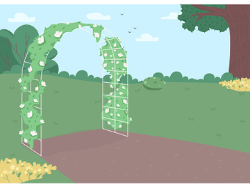Garden floral arch flat color vector illustration preview picture