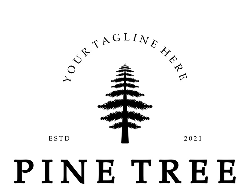 simple pine or fir tree logo,evergreen.for pine forest,adventurers,camping,nature,badges and business.vector