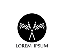 Creative and modern racing flag logo design.