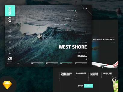 GoSurf: Free website template for surfing and travels