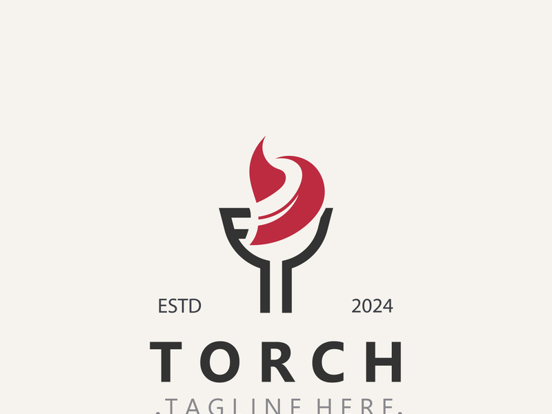 Torch logo Graphic, Olympics flame Modern Design Element simple minimalist