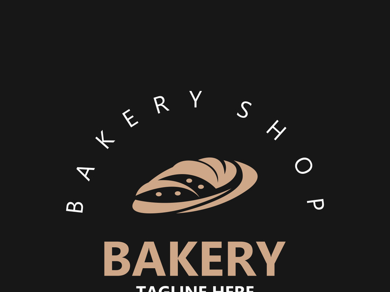 Bread Vintage style Logo Design Vector, label product Bake shop Homemade template