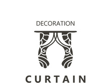 Curtain logo decoration style minimalist elegant vector design illustration