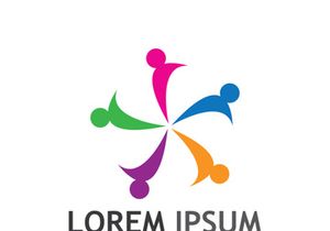 Community of people logo design with creative idea.