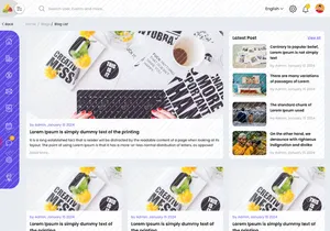 Admin Blog Post Page Web UI Template