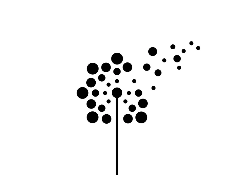 Dandelion flower logo vector