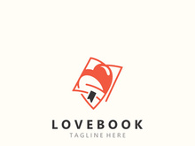 Love combines Book logo shape Symbol Design Template Style illustration