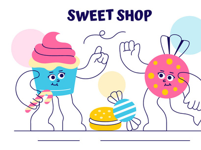 10 Sweet Shop Illustration