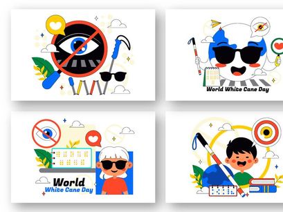 10 International White Cane Day Illustration