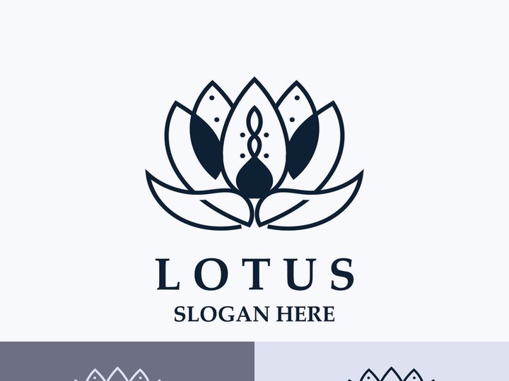 Floral Lotus line art beauty simple and modern logo template vector