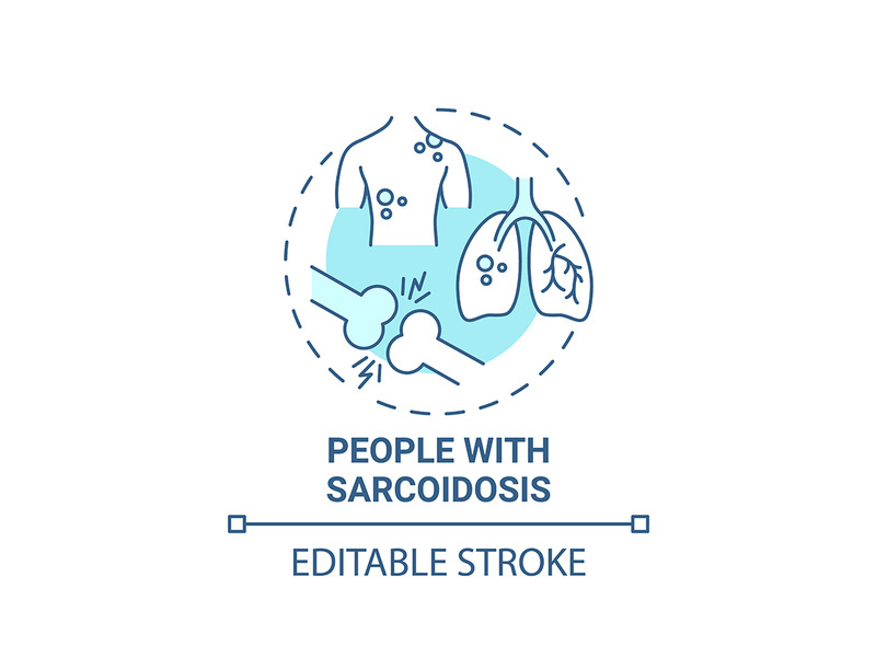 People with sarcoidsis blue concept icon