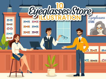10 Eyeglasses Store Illustration preview picture