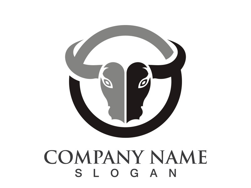 Bull head logo vector icon design illustration