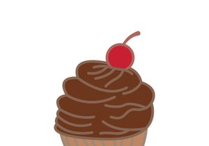 Sweet cake template logo design vector illustration of silhouette with cherries