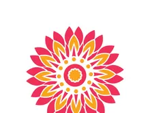 Traditional Asian colorful floral pattern Stained glass mosaic logo tile design inspiration