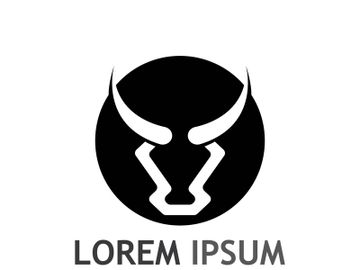 Vintage bull head horns logo preview picture