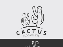 Vintage Cactus tree plant Logo nature design, desert plant vector illustration