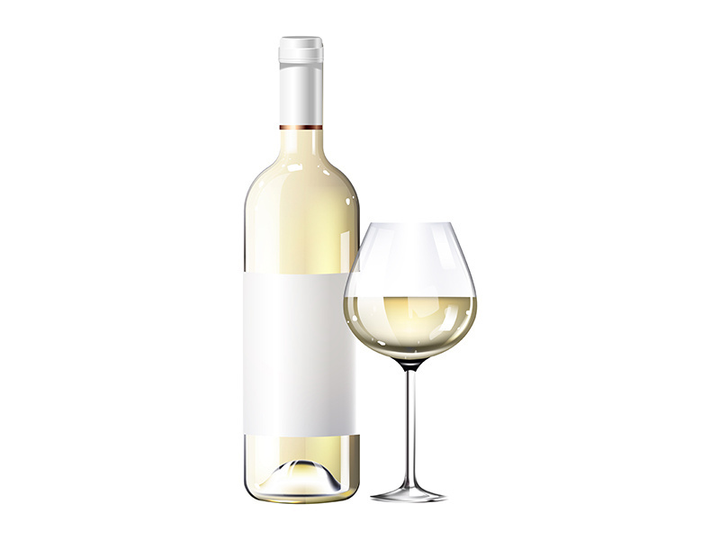 White wine realistic product vector design