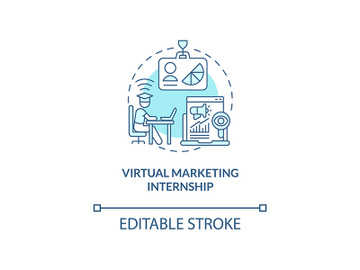 Virtual marketing internship concept icon preview picture