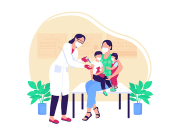 Pediatric vaccine flat concept vector illustration preview picture