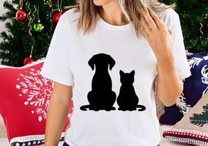 Dog and Cat Sitting Silhouettes