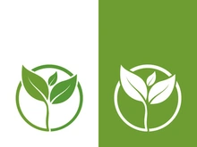Logos of green tree leaf ecology nature element vector