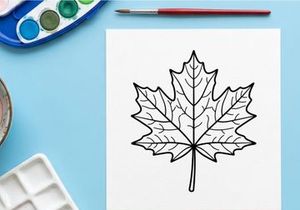 Ilustração detalhada de folha de bordo para projetos de natureza e botânica. Desenho elegante de folha para uso em design e educacional.