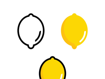 Fresh lemon fruit vector illustration icon preview picture