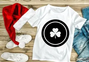 White four leaf clover in black circle icon minimalist luck symbol