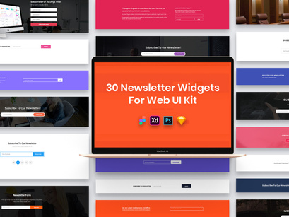 30 Newsletter Blocks Widgets for Web UI Kit