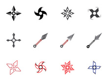 ninja weapons vector logo