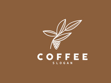 vintage retro design logo coffee bean drink simple concept illustration template