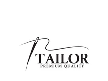 Tailor logo icon illustration template combination of buttons for clothes, thread and sewing machine, for clothing product design