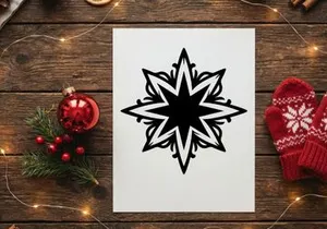 Pola ledakan bintang hitam putih dekoratif untuk desain hari raya