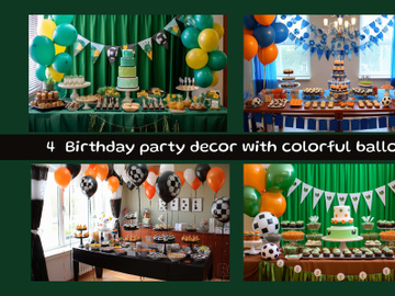 Birthday party decor with colorful balloons preview picture