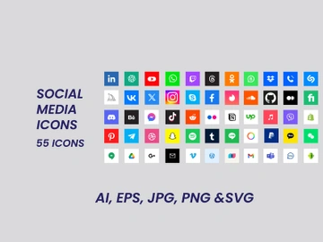 Popular social media icons preview picture