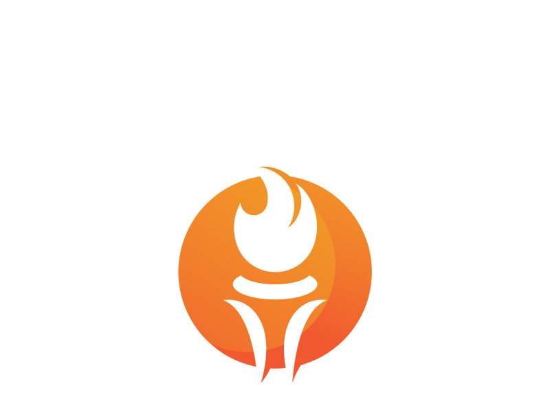 Torch flame logo icon  vector template