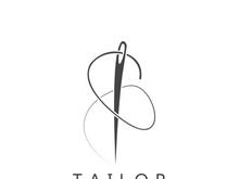 Tailor logo icon illustration template combination of buttons for clothes, thread and sewing machine, for clothing product design