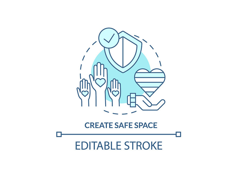 Create safe space turquoise concept icon